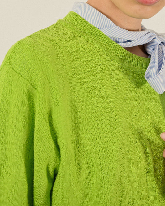 織紋緹花薄針織古著上衣