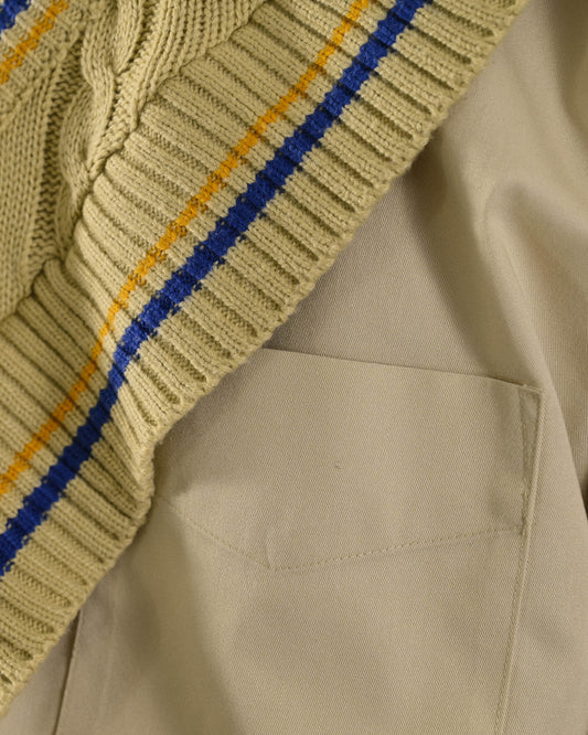 Upcycling色線拼接針織領片