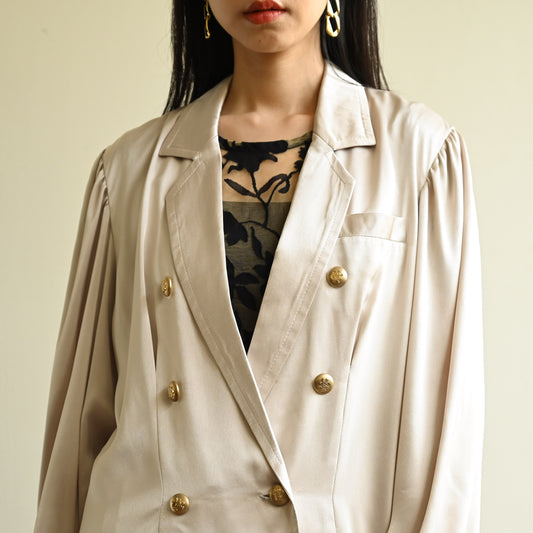 光緞面料兩件式裙式古著套裝