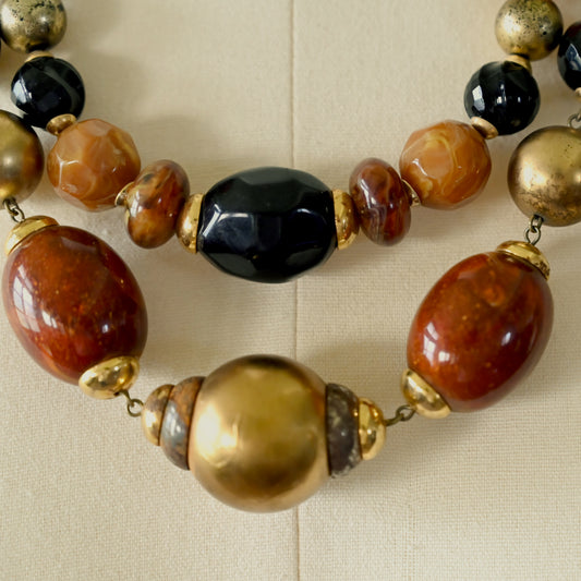 多彩塑料珠飾古董項鍊