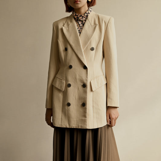 俐落輪廓雙襟古著西裝外套