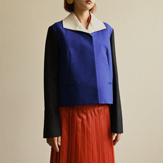 Marni府綢拼色古著外套