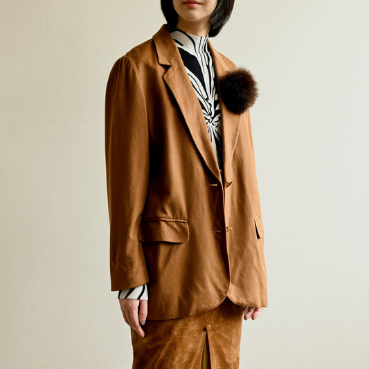 喀什米爾混紡古著西裝外套