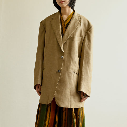 細緻紋理寬鬆古著西裝外套