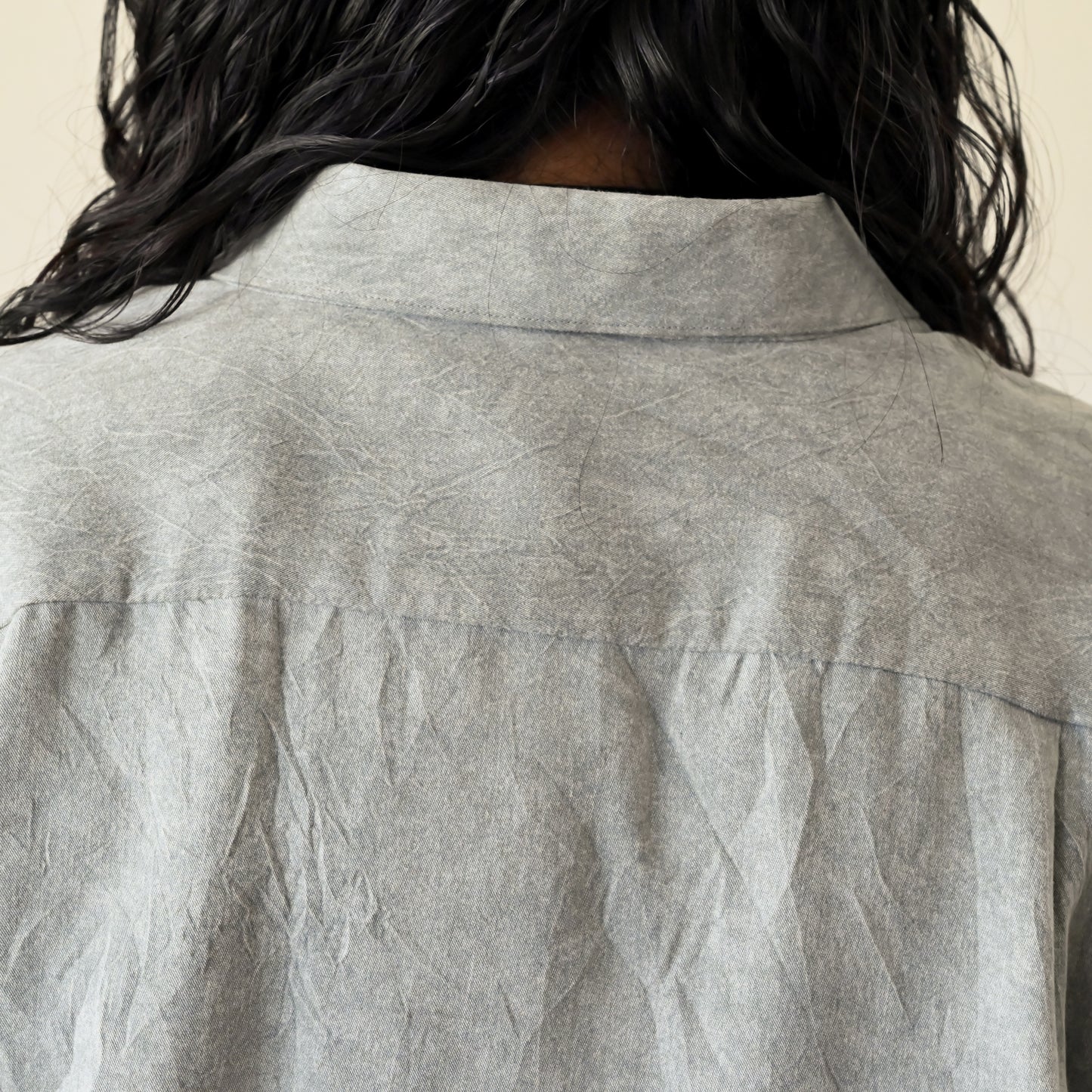 Upcycling短版綁帶古著襯衫