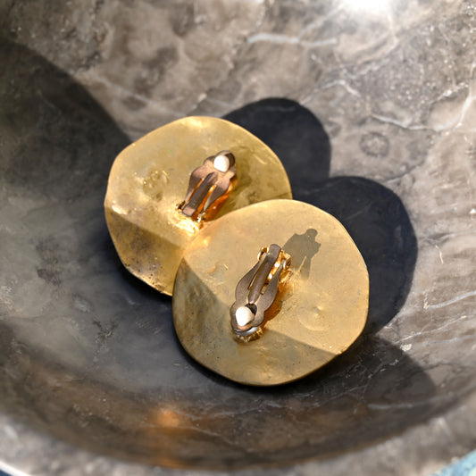 鍛鐵珠飾耳夾古董耳環