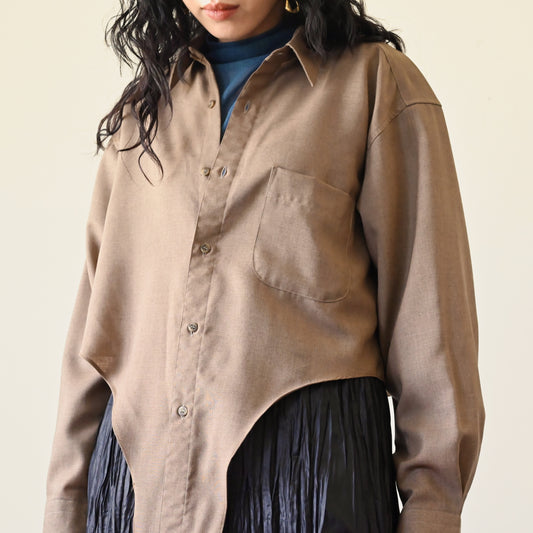 Upcycling短版綁帶古著襯衫