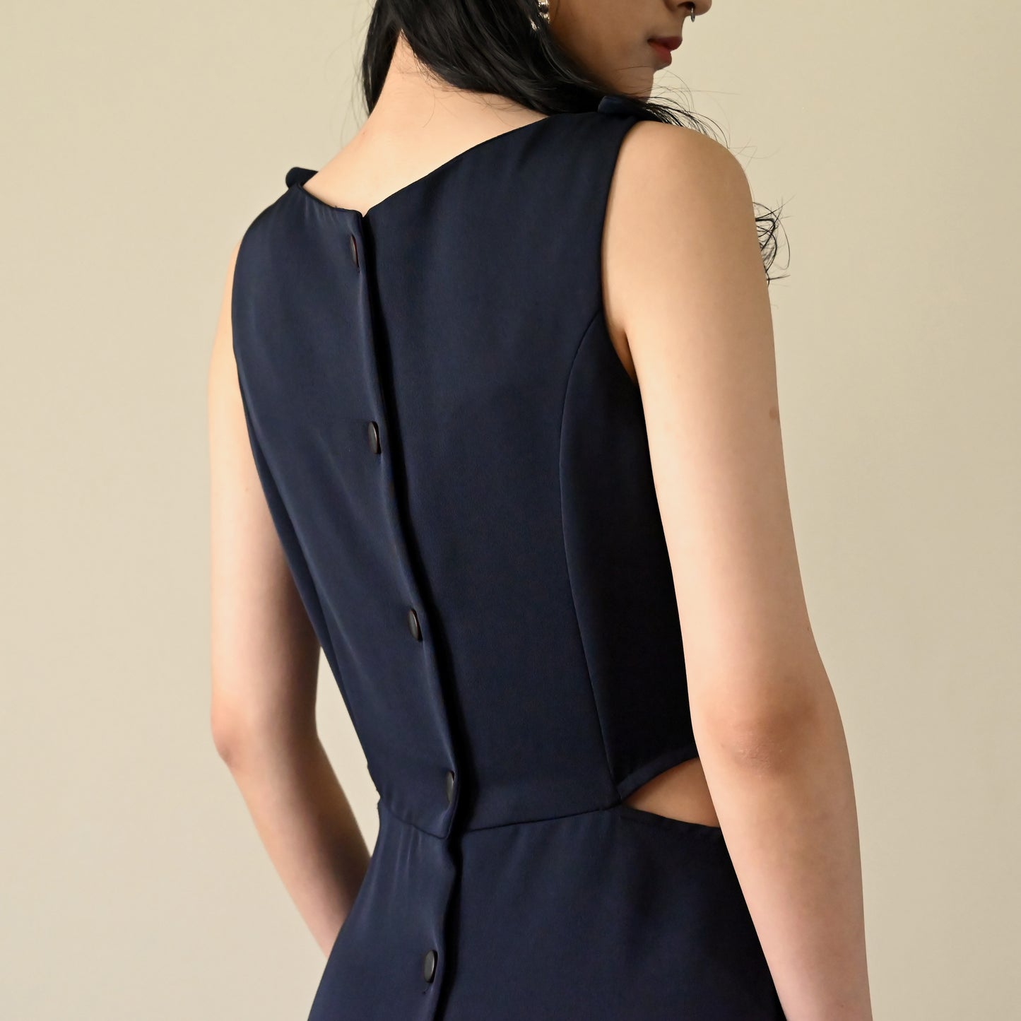 Upcycling 純色無袖古著洋裝