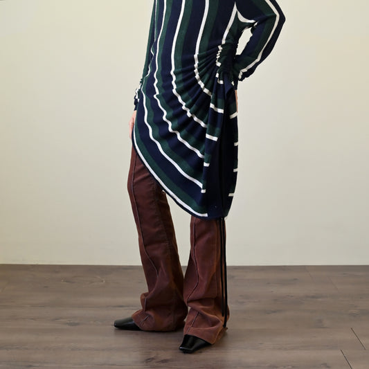 Upcycling抽繩細節針織古著洋裝