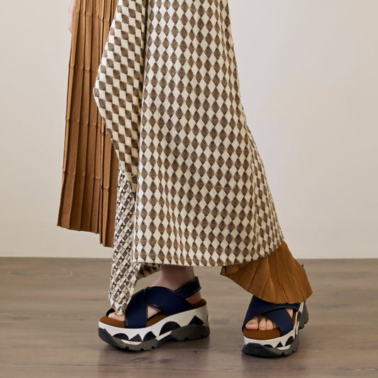 Upcycling垂墜設計拼接古著長裙