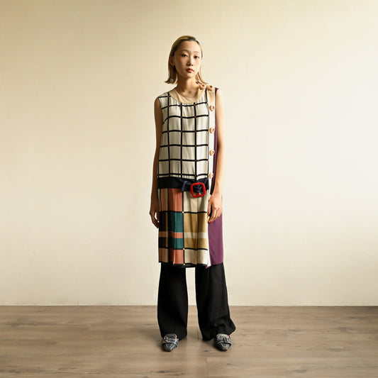 PRADA純絲印花古著洋裝