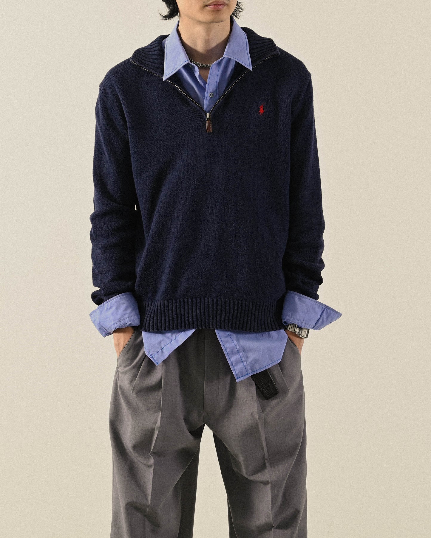 Polo Ralph Lauren半開襟針織古著上衣