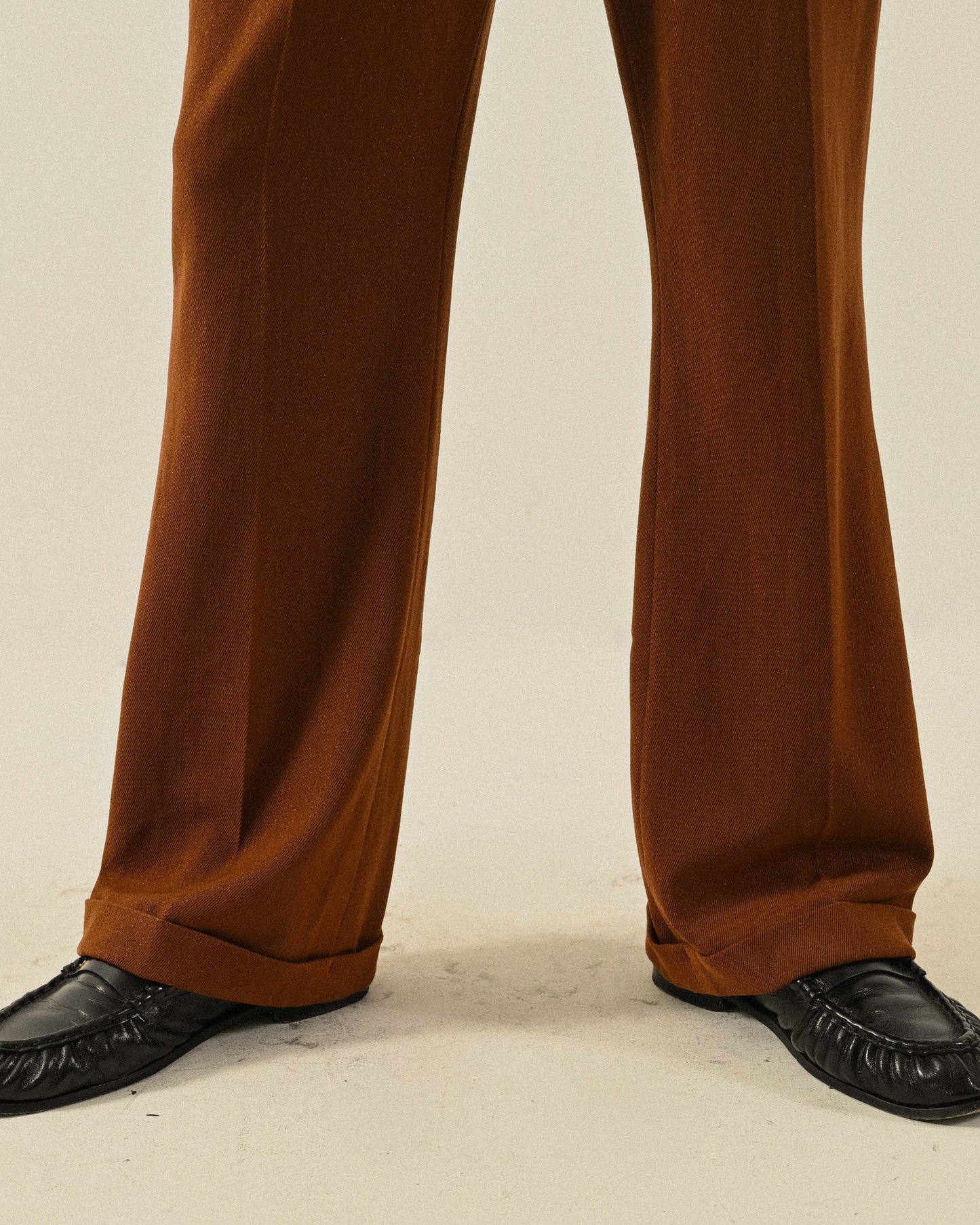 垂墜面料純色針織古著長褲