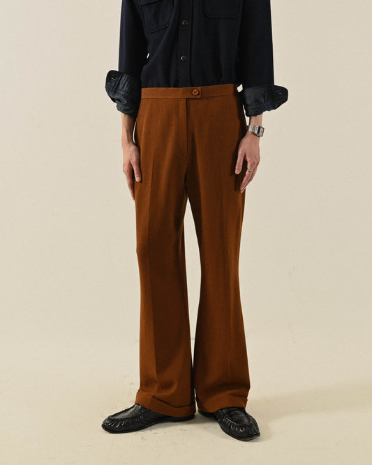 垂墜面料純色針織古著長褲