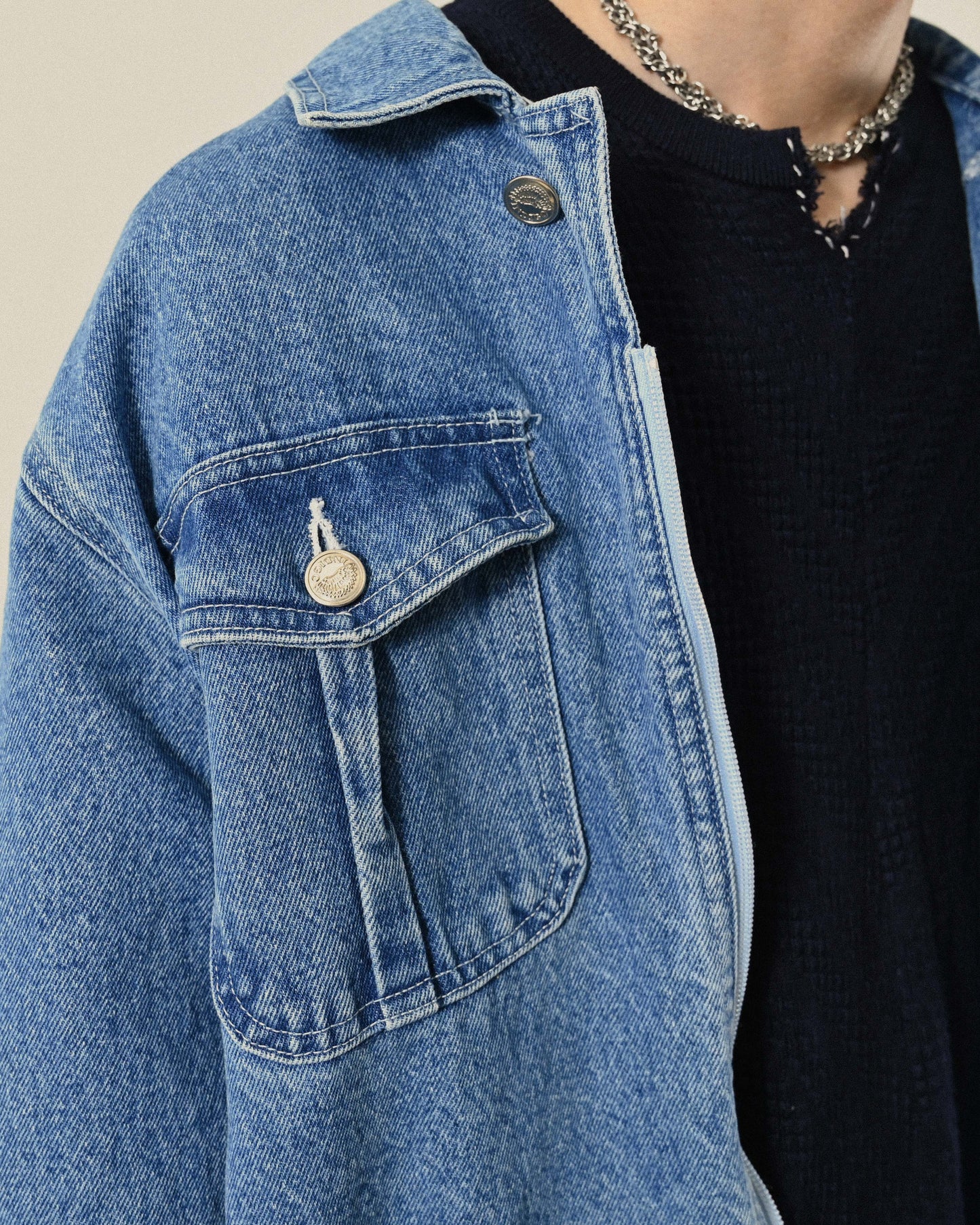 俐落輪廓牛仔古著夾克外套