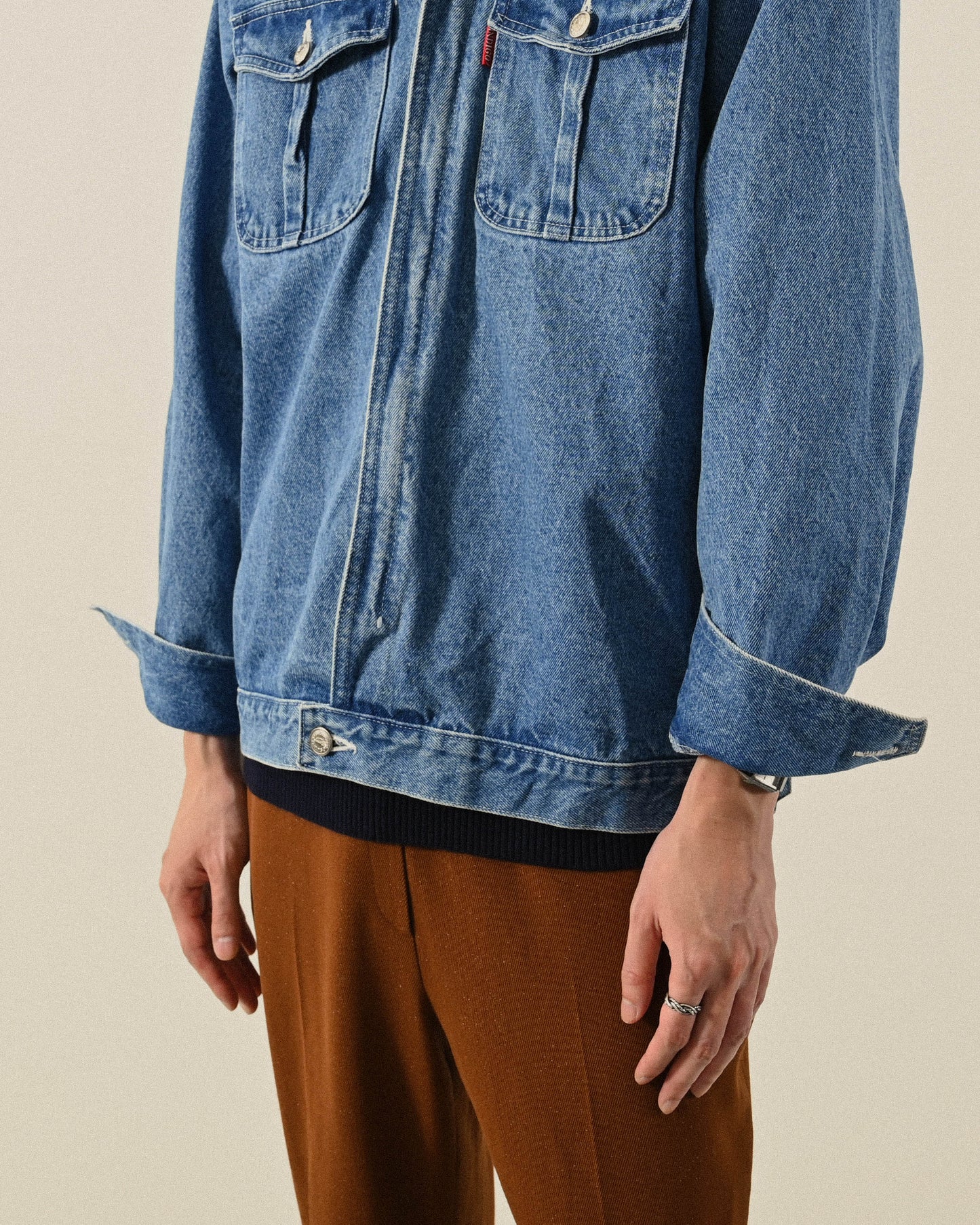 俐落輪廓牛仔古著夾克外套