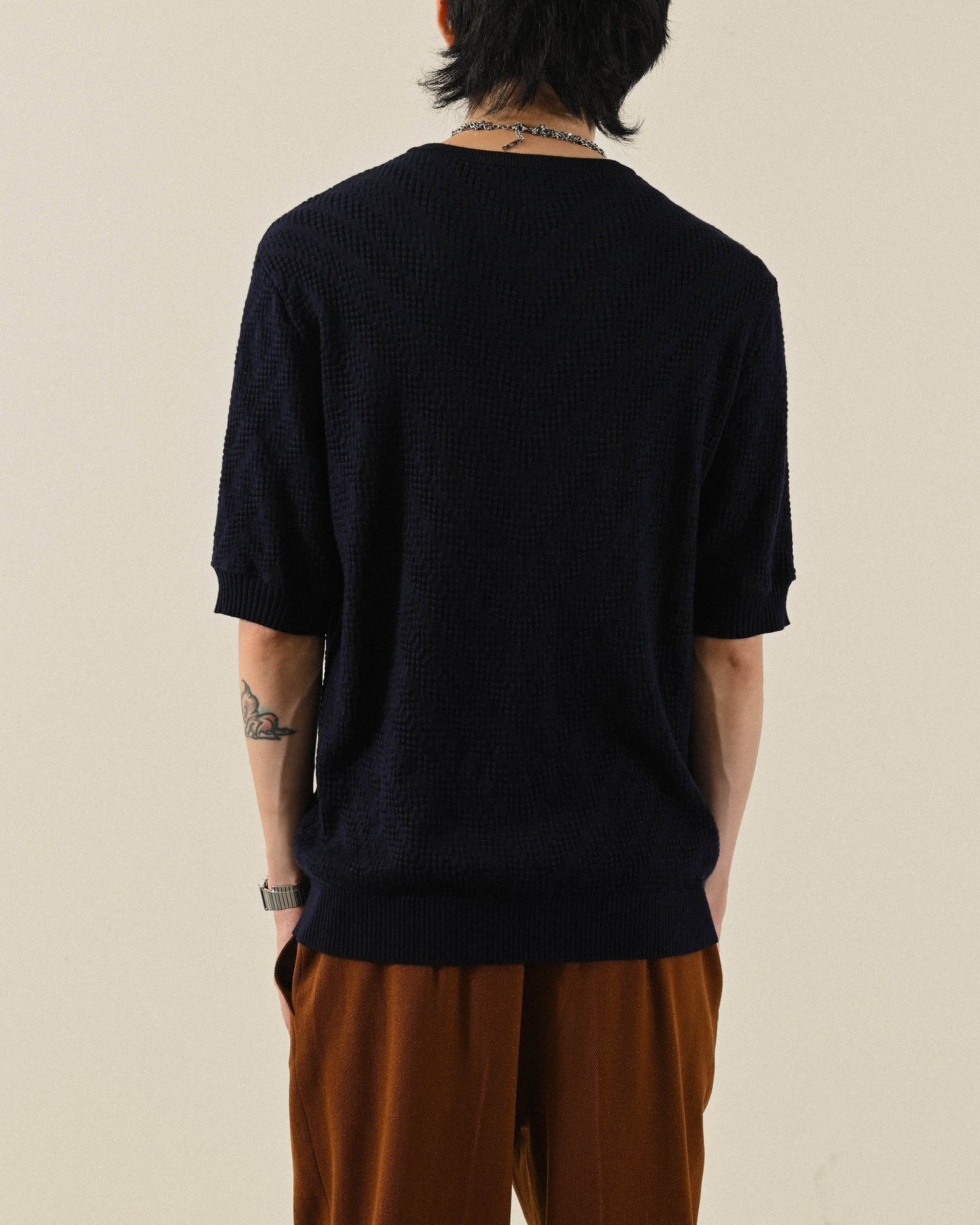 紋理針織寬鬆古著上衣