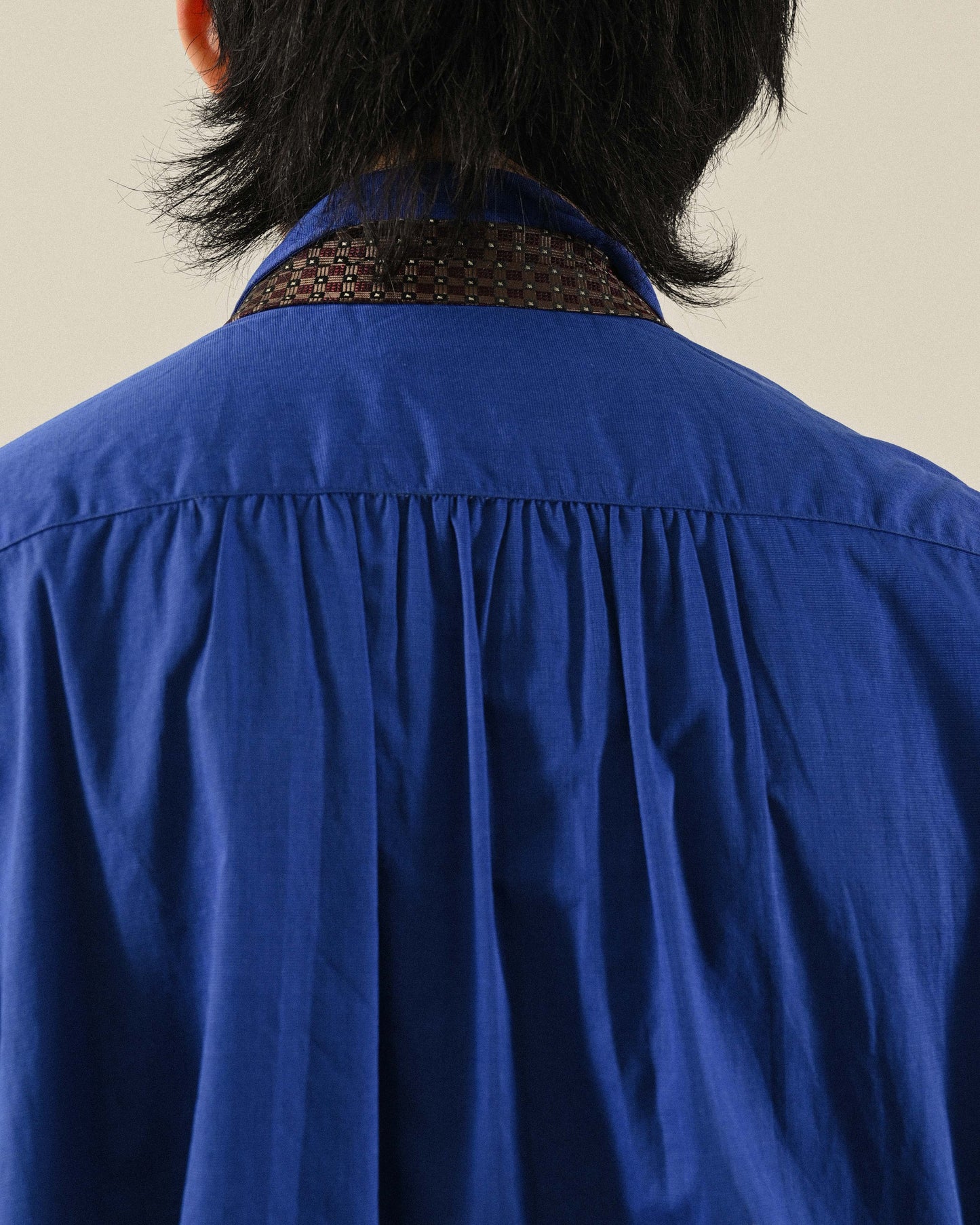 細緻抽褶短袖古著襯衫