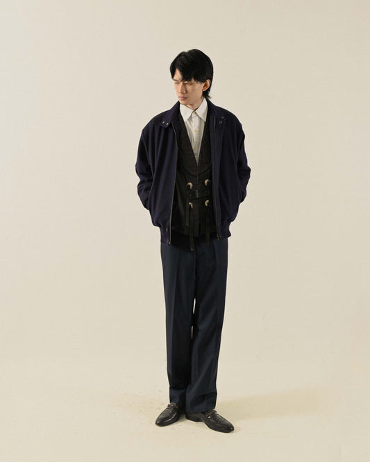 厚實毛料鋪棉古著夾克外套