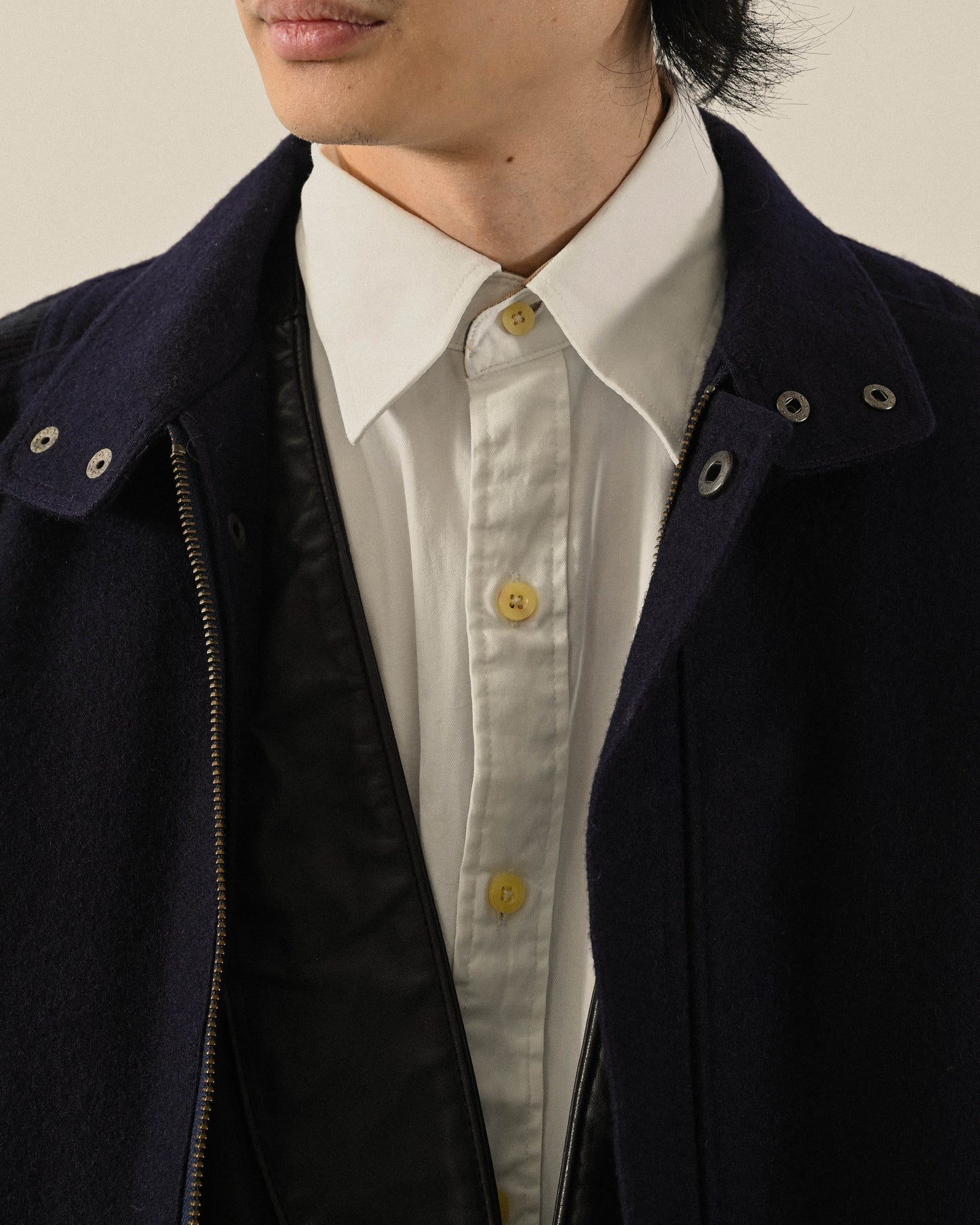 厚實毛料鋪棉古著夾克外套