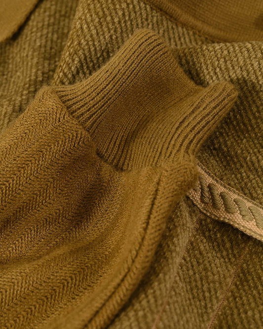 日本製緹花織紋古著開襟毛衣