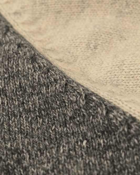 拼色針織半開襟古著毛衣