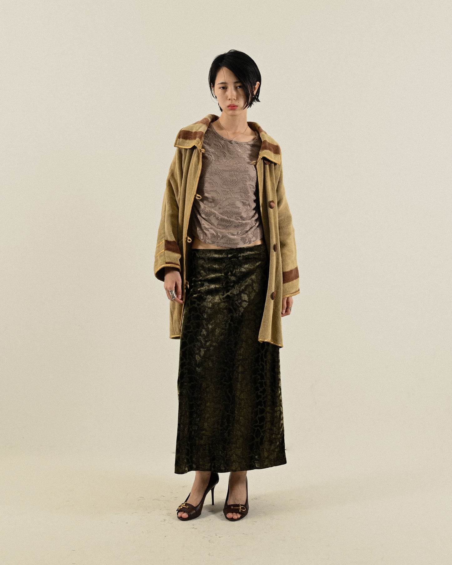 芬蘭製Annikki Karvinen寬鬆緹花古著外套