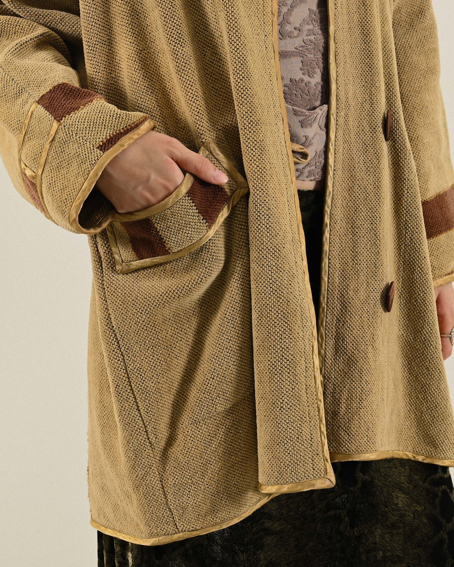 芬蘭製Annikki Karvinen寬鬆緹花古著外套