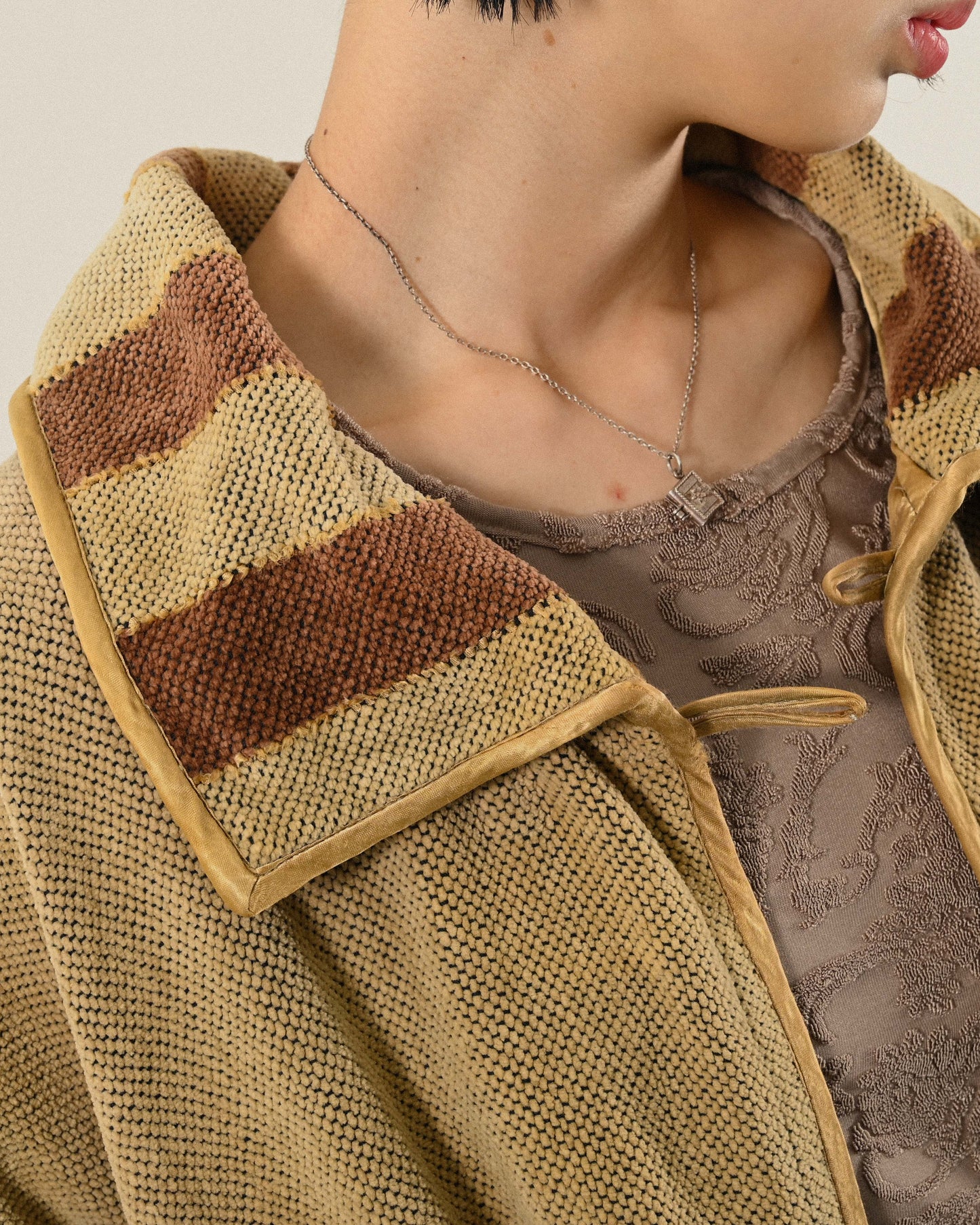 芬蘭製Annikki Karvinen寬鬆緹花古著外套