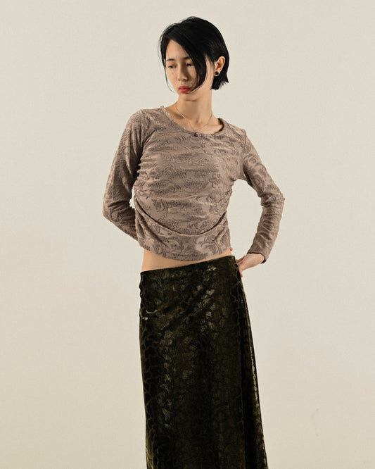 日本製細緻緹花古著上衣