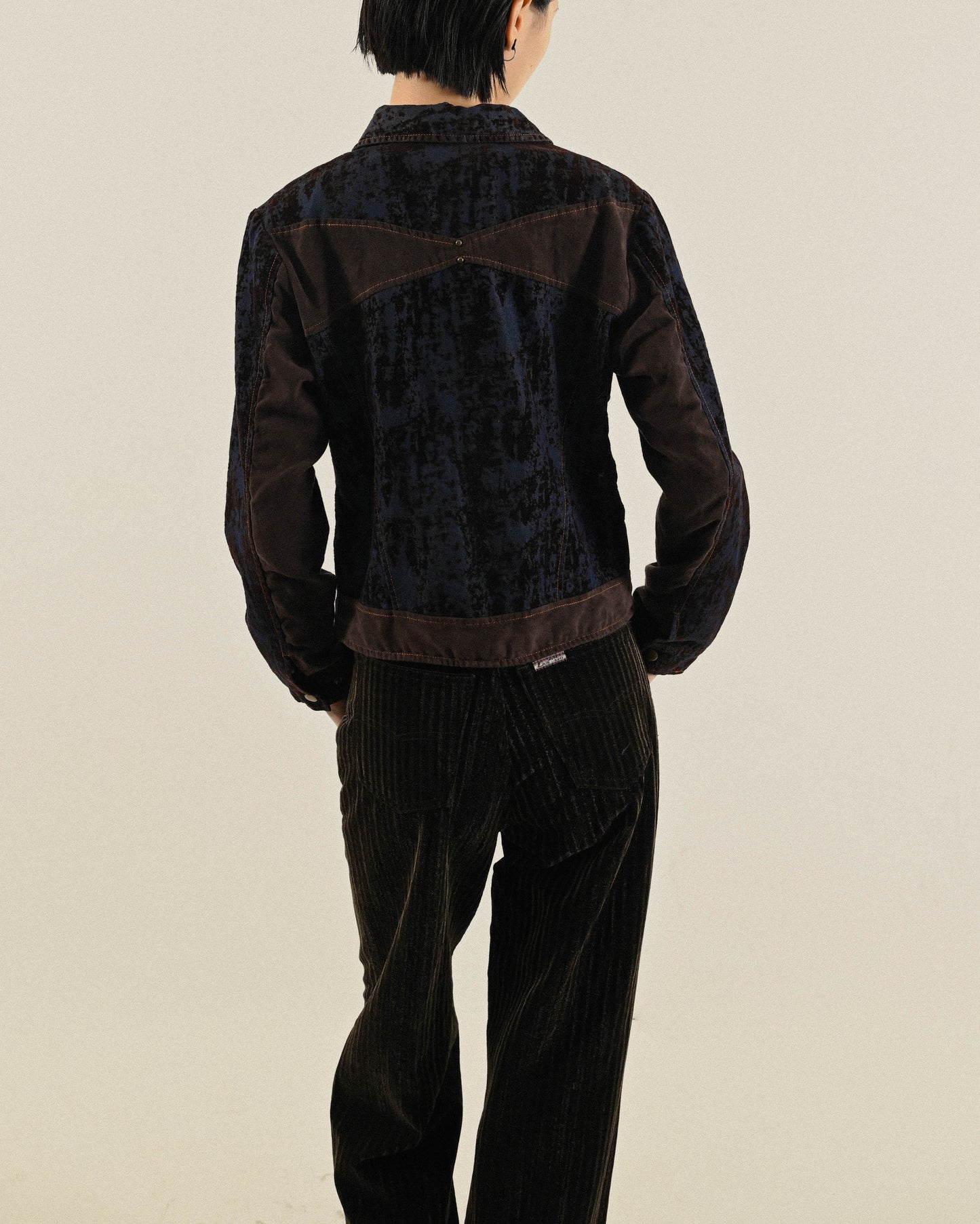 斑斕絨面緹花古著夾克外套