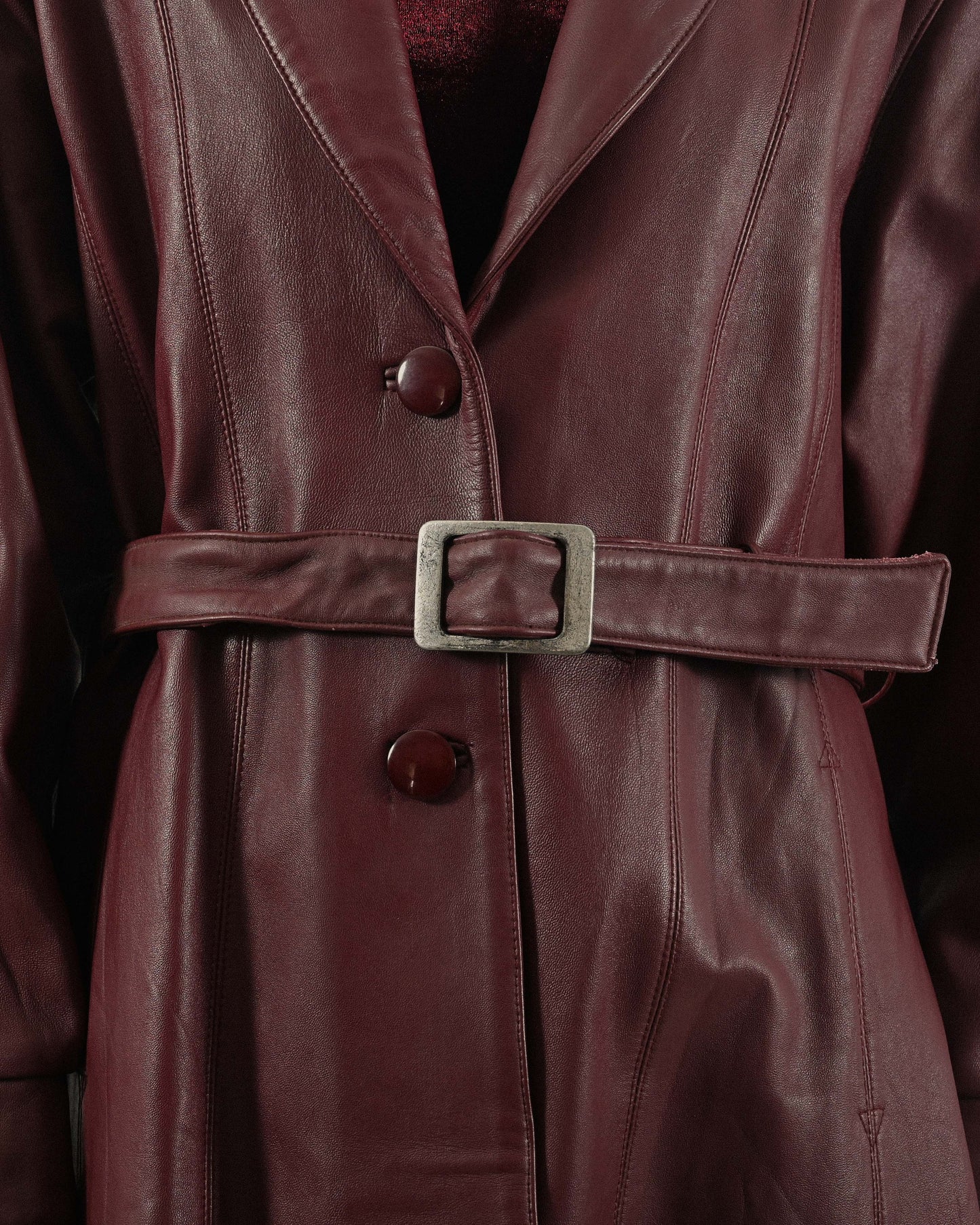 絲瓜領型古著皮革外套