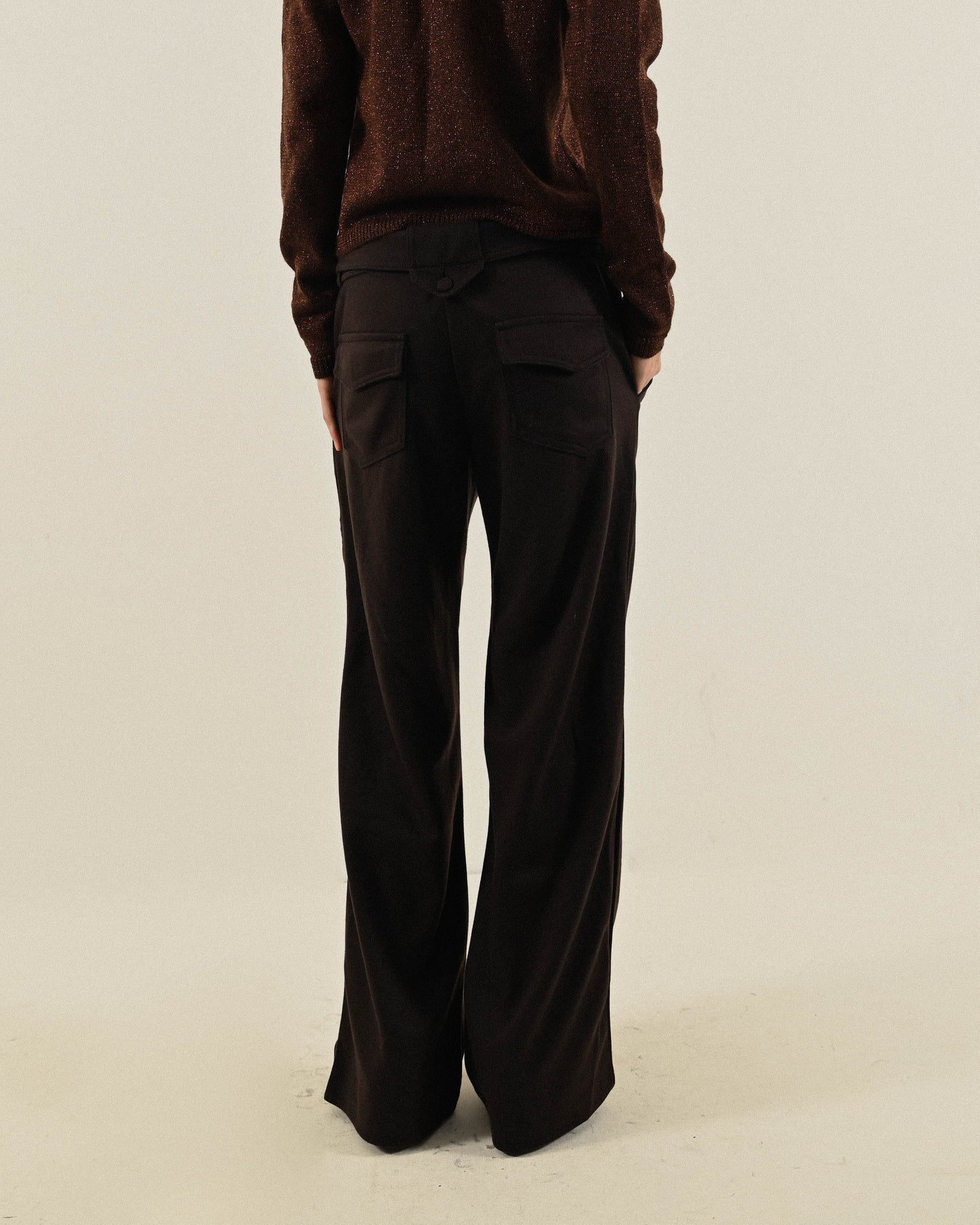 反折腰頭針織古著長褲