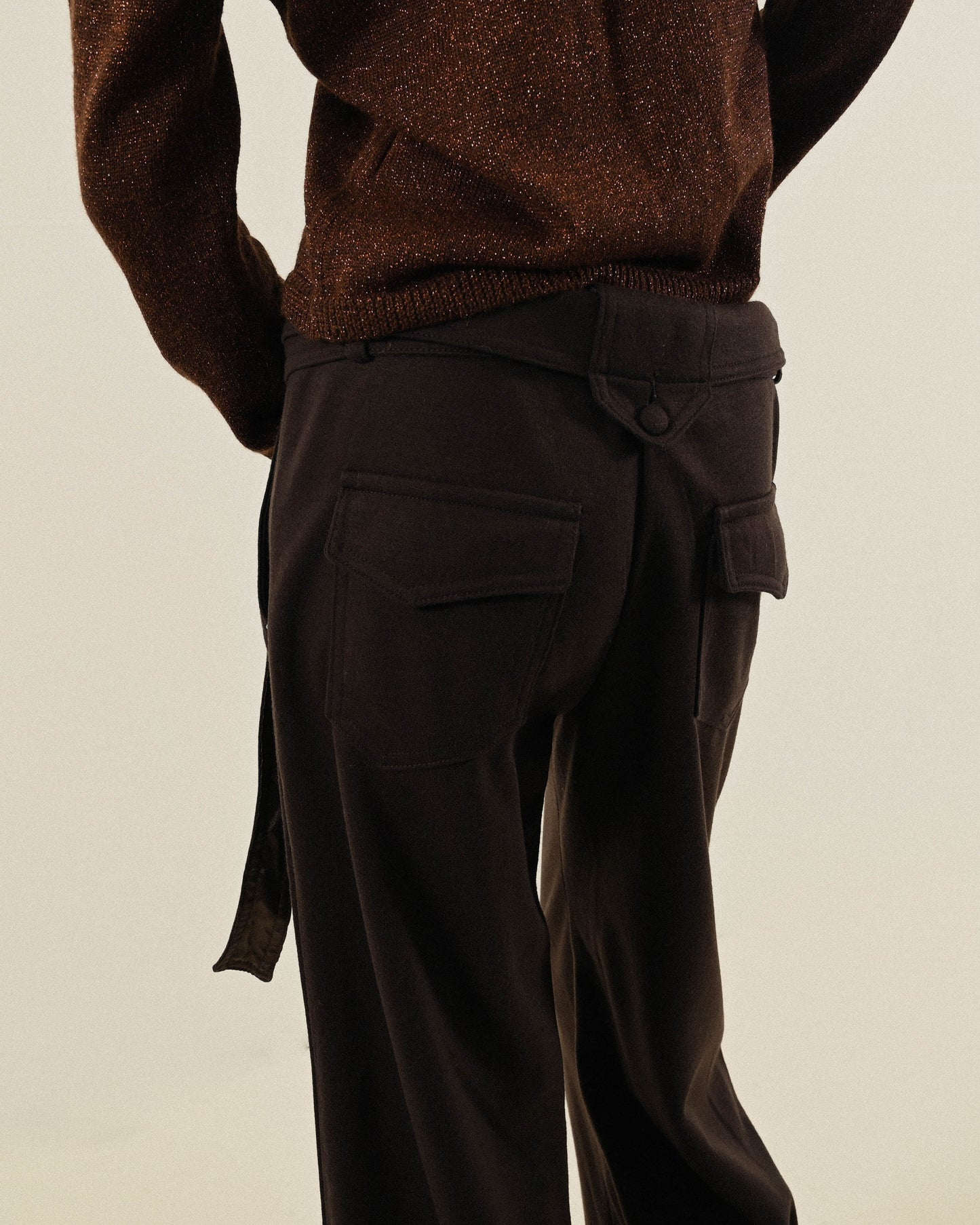 反折腰頭針織古著長褲