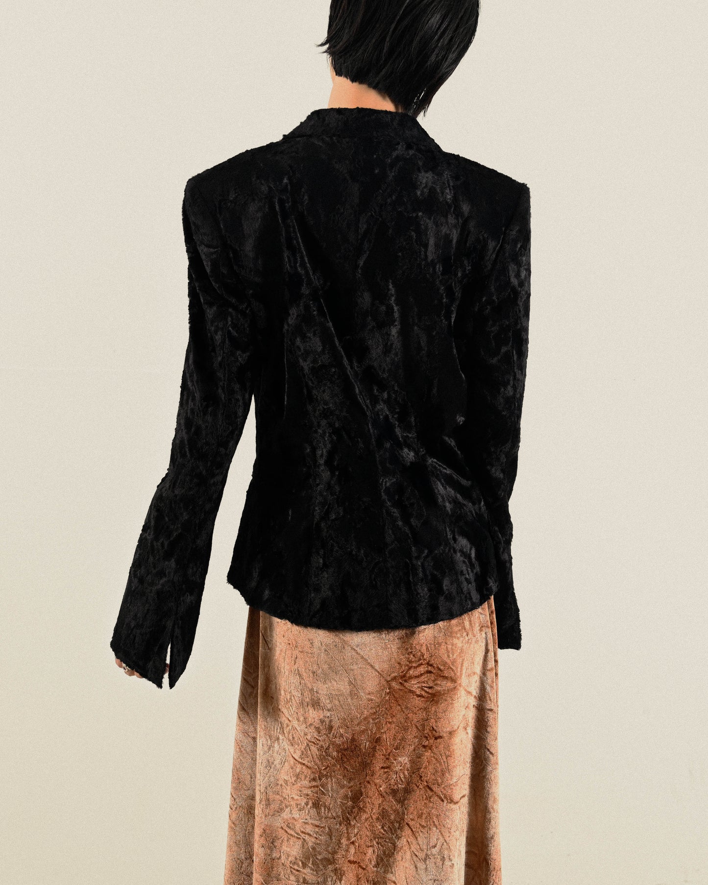 絨面緹花古著西裝外套