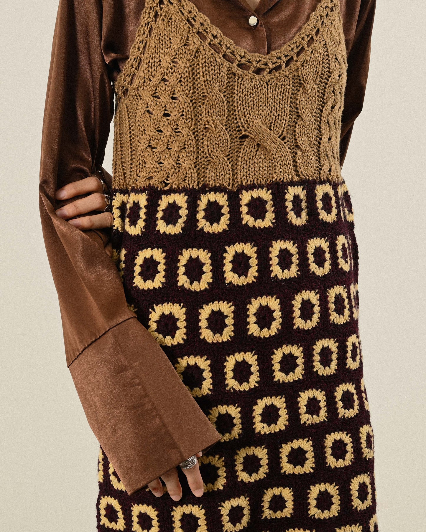 Upcycling細肩帶針織古著洋裝