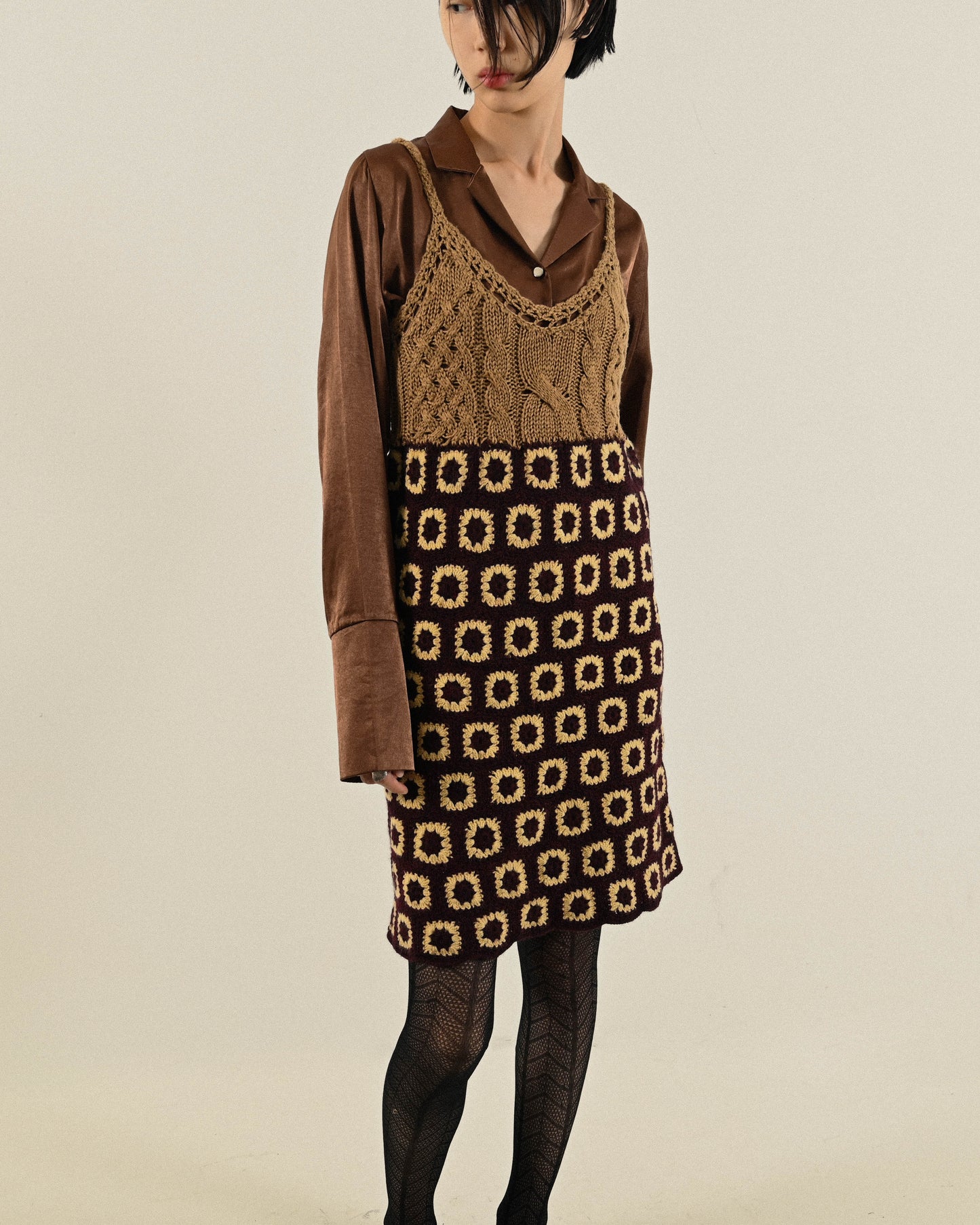 Upcycling細肩帶針織古著洋裝