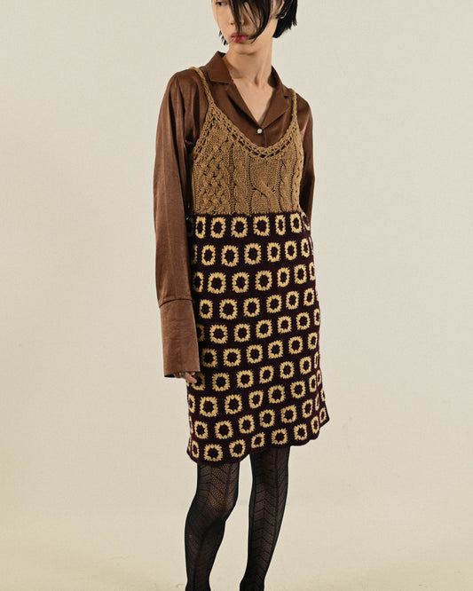 Upcycling細肩帶針織古著洋裝