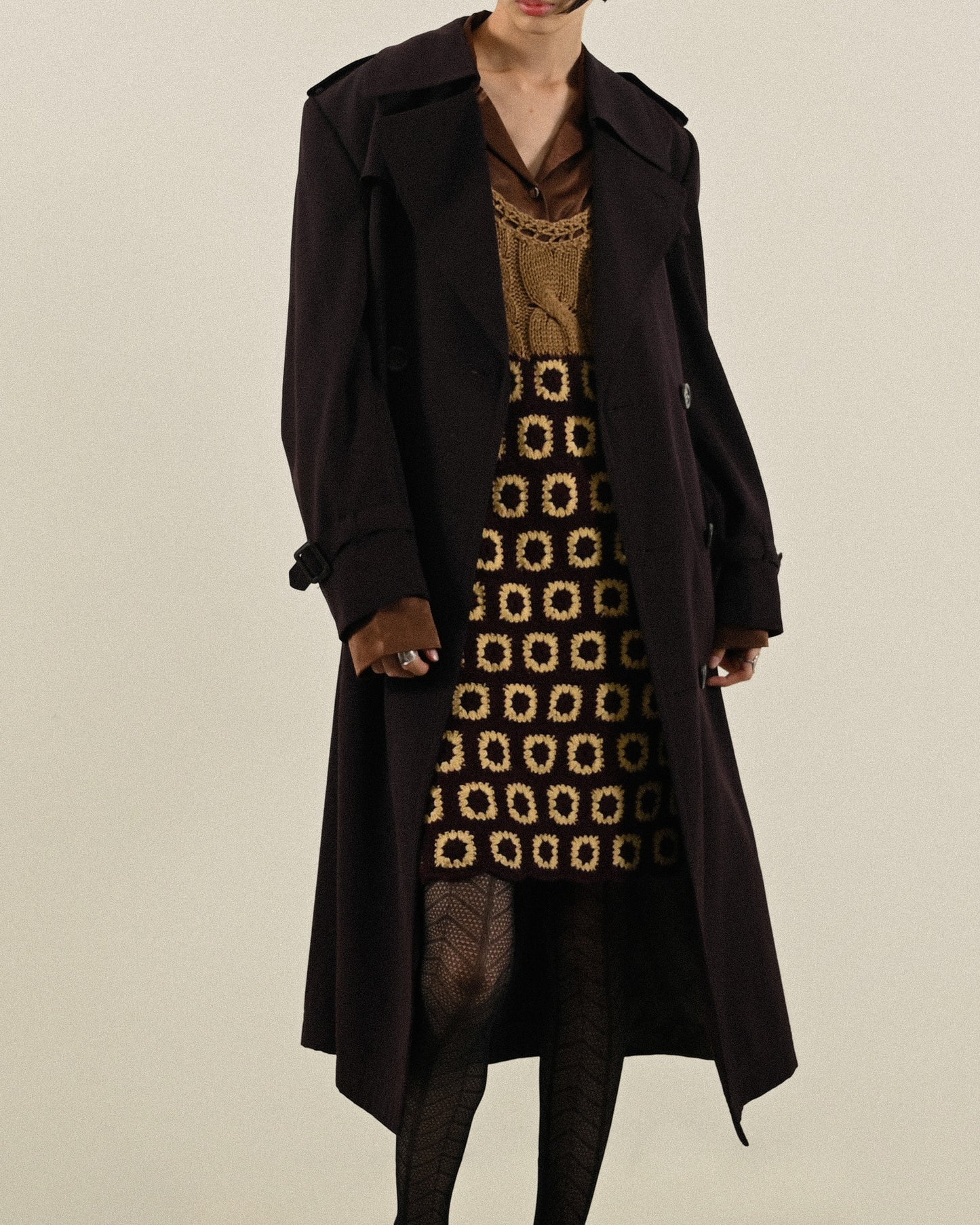 日本製經典輪廓薄毛古著風衣