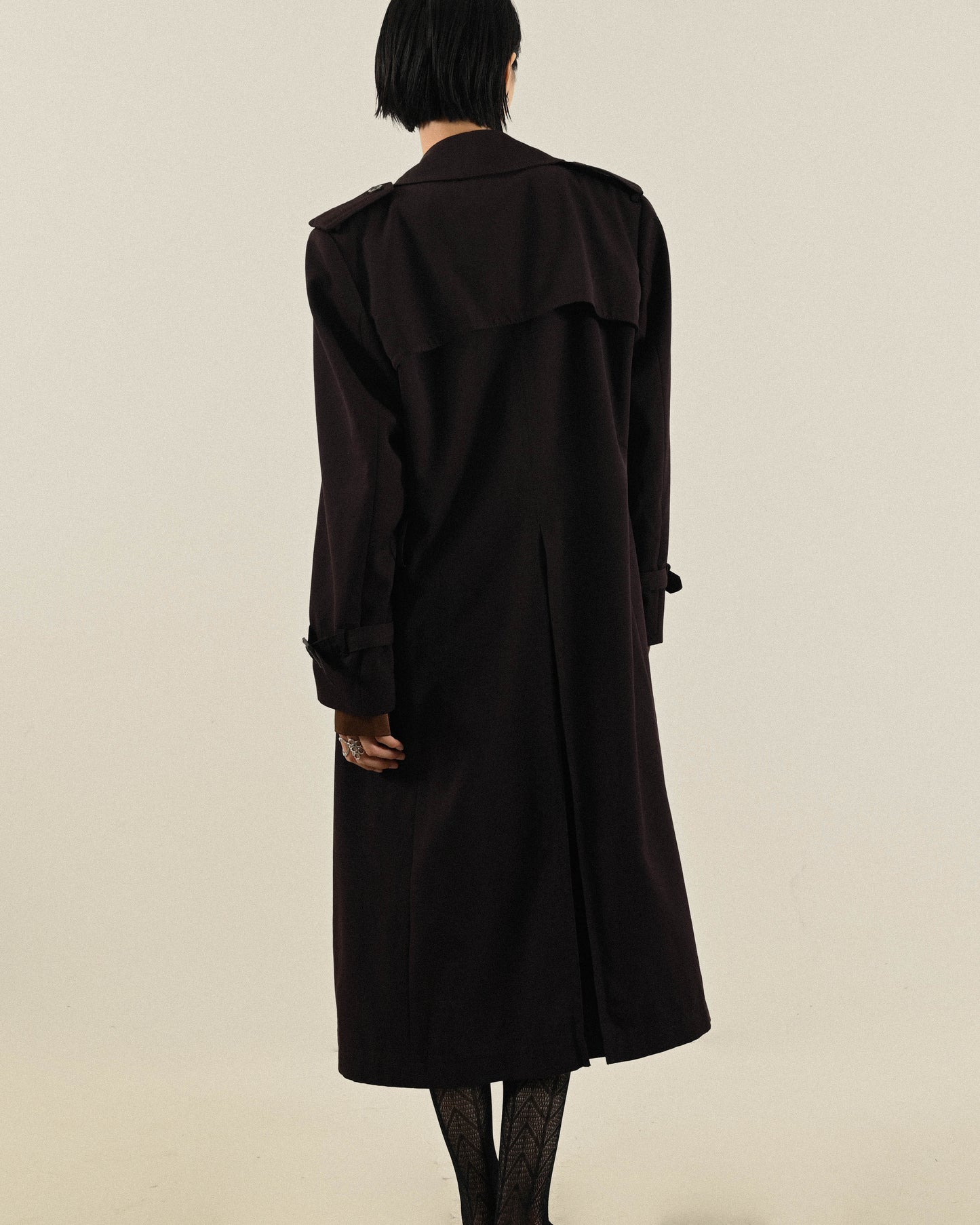 日本製經典輪廓薄毛古著風衣