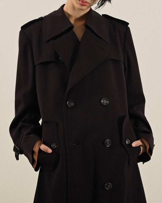 日本製經典輪廓薄毛古著風衣