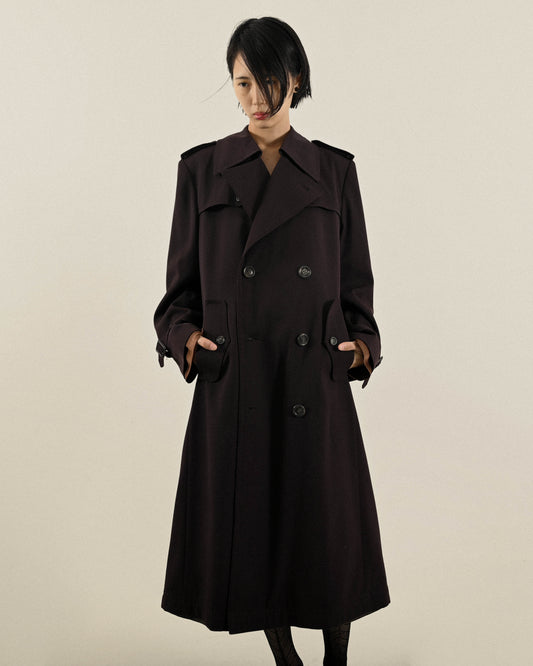 日本製經典輪廓薄毛古著風衣