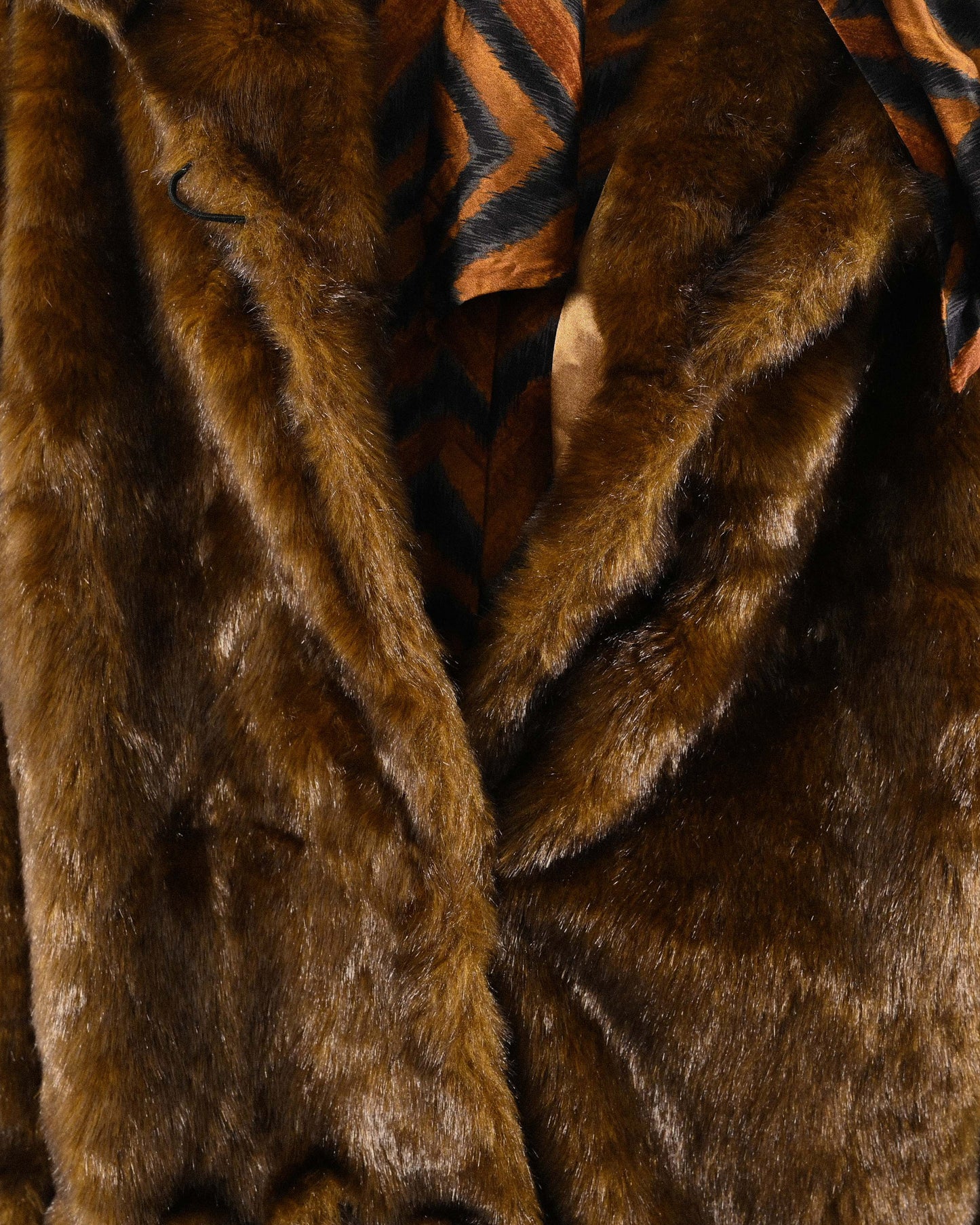 編織設計人造皮草古著外套