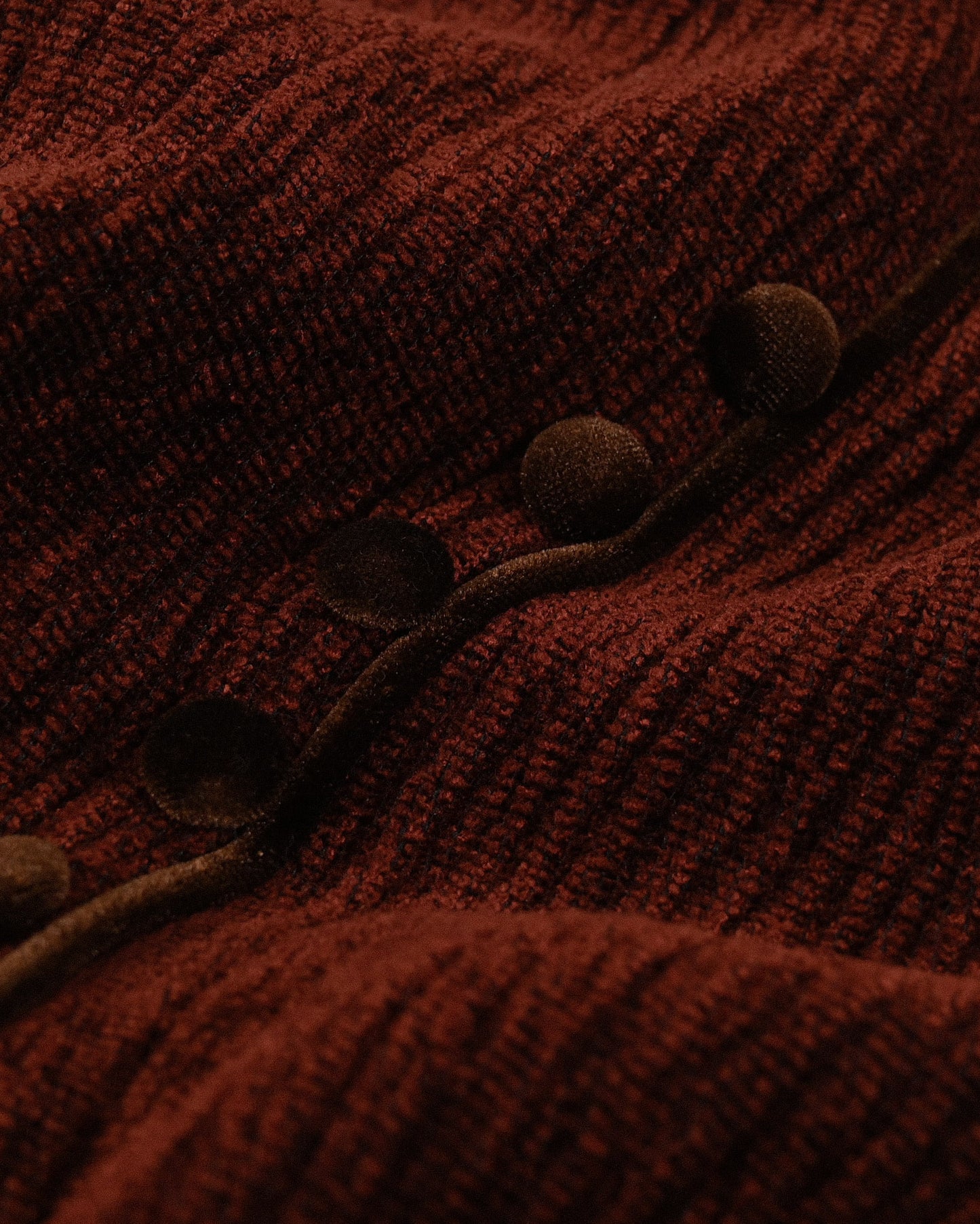 絨面緹花開衩古著長裙