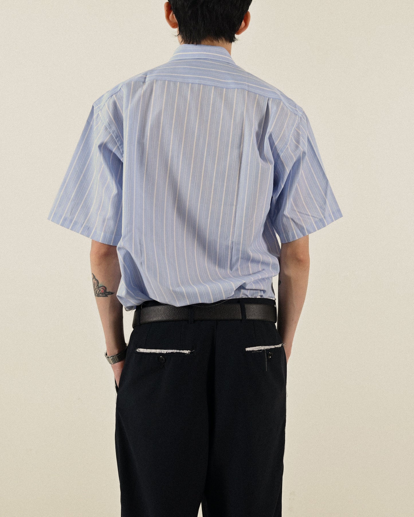 Upcycling假兩件式短袖古著襯衫