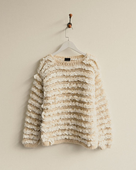 厚實紋理針織古著毛衣