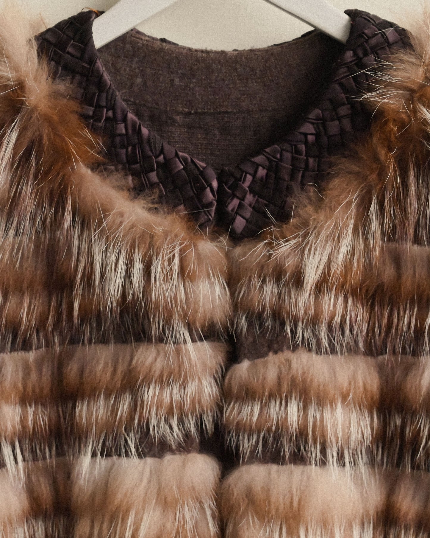 皮草綴飾喀什米爾古著毛衣外套