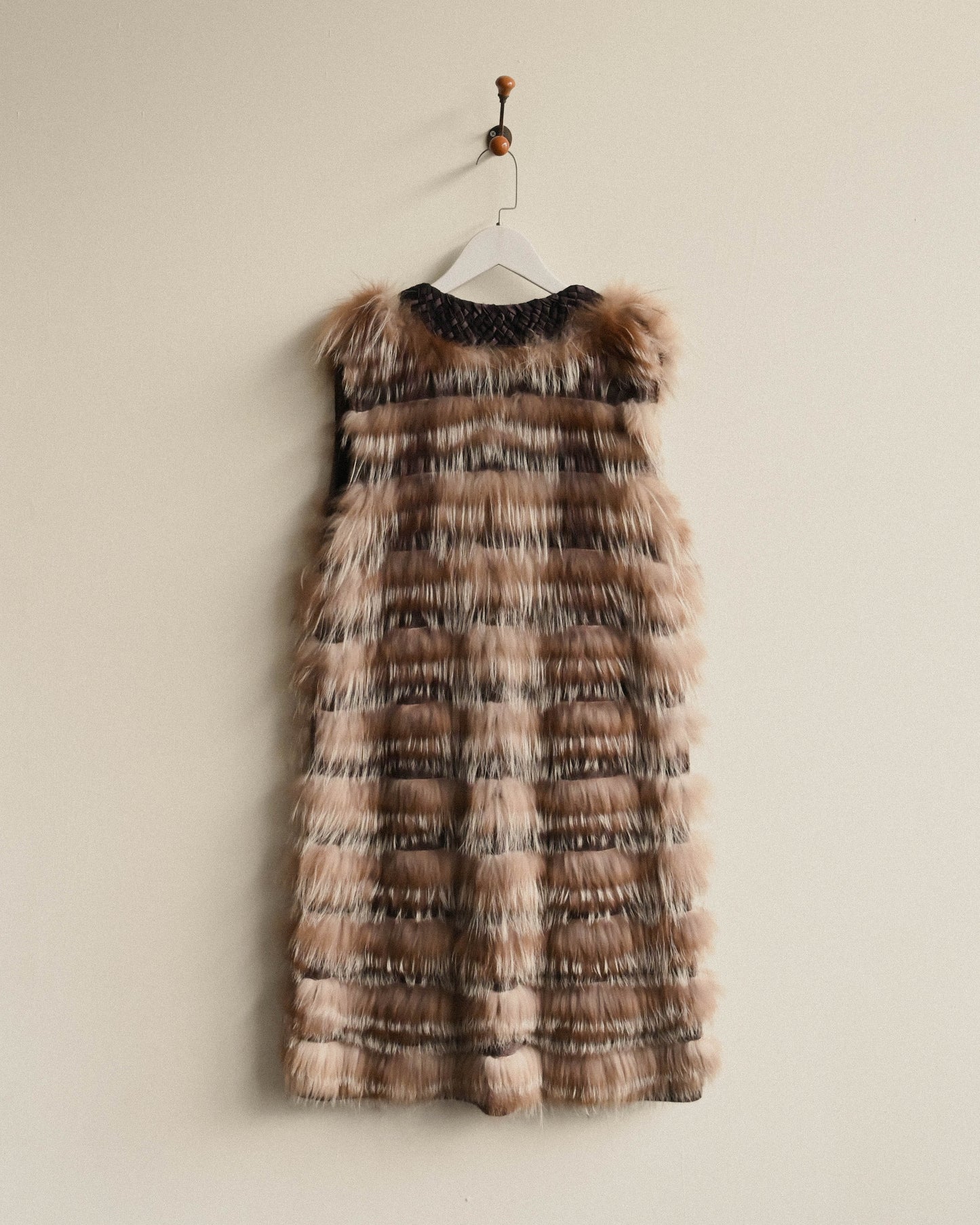 皮草綴飾喀什米爾古著毛衣外套