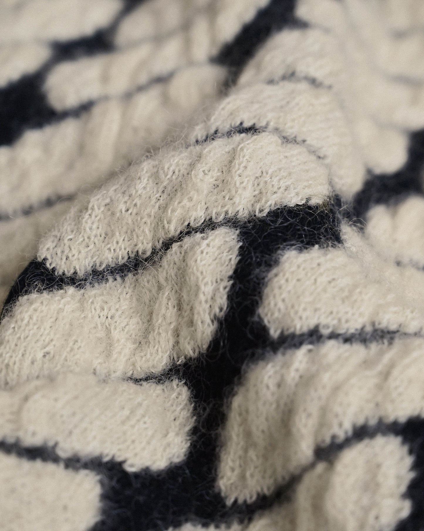 對色緹花開襟古著毛衣外套