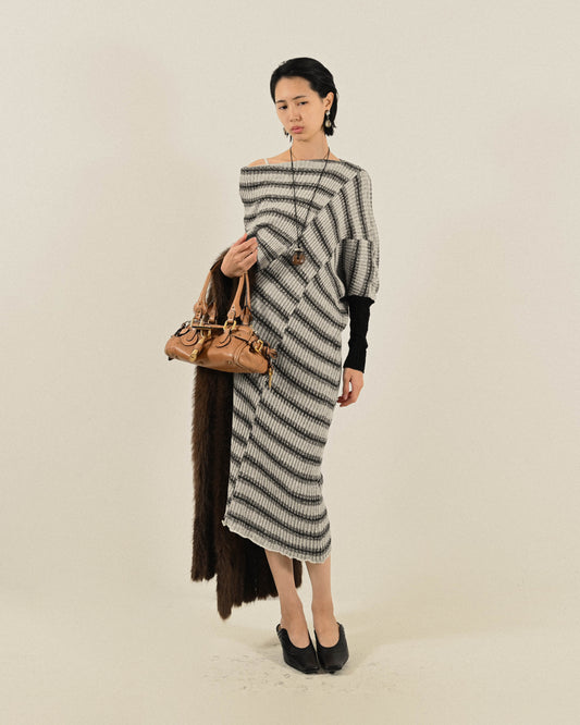 Upcycling解構針織緹花古著洋裝